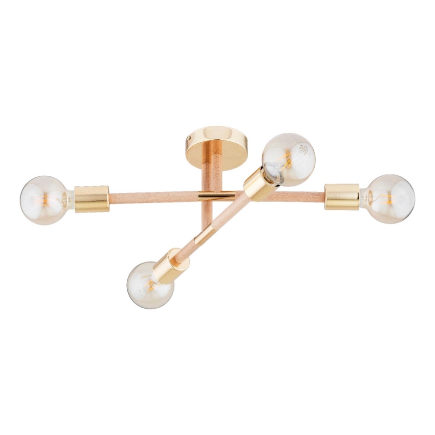 Kiinteä kattokruunu OTELLO 4xE27/15W/230V kulta/beige