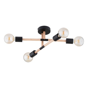 Kiinteä kattokruunu OTELLO 4xE27/15W/230V musta/beige