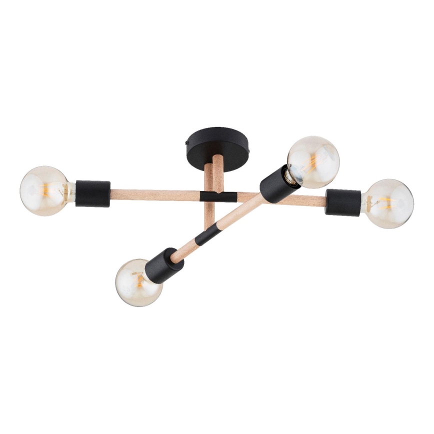 Kiinteä kattokruunu OTELLO 4xE27/15W/230V musta/beige