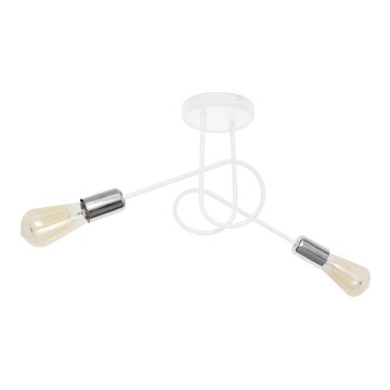 Kiinteä kattokruunu OXFORD 2xE27/15W/230V valkoinen