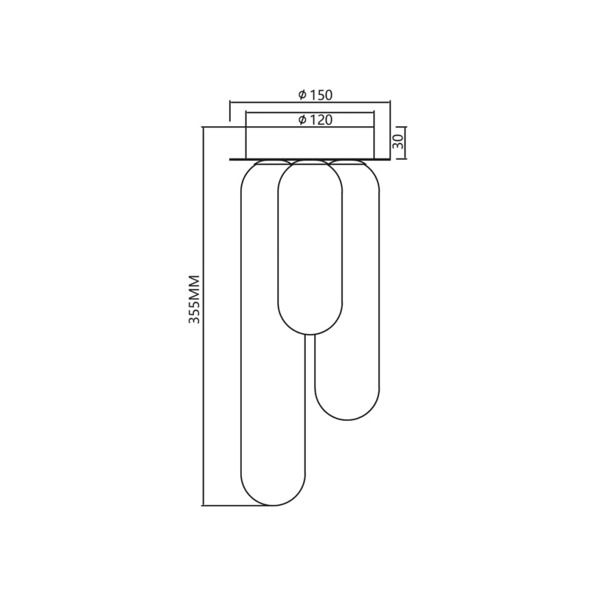 Kiinteä kattokruunu PAX 3xG9/9W/230V kulta