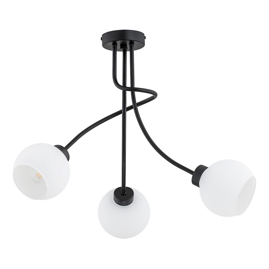 Kiinteä kattokruunu PLENA 3xE27/15W/230V musta