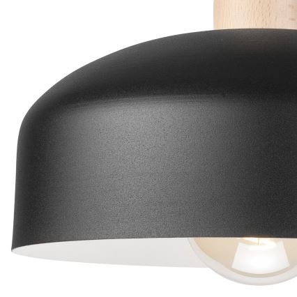 Kiinteä kattokruunu RINA 1xE27/15W/230V musta/pyökki