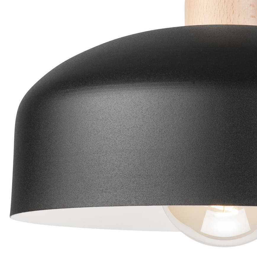 Kiinteä kattokruunu RINA 1xE27/15W/230V musta/pyökki