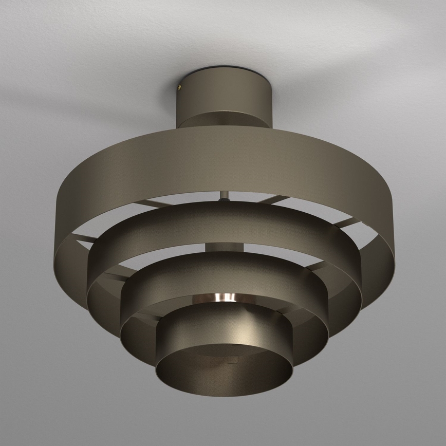 Kiinteä kattokruunu RINGS 1xE27/15W/230V messinki