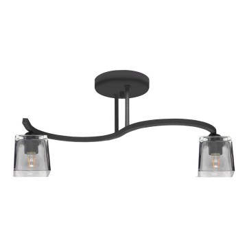 Kiinteä kattokruunu SANTOS 2xE27/15W/230V musta