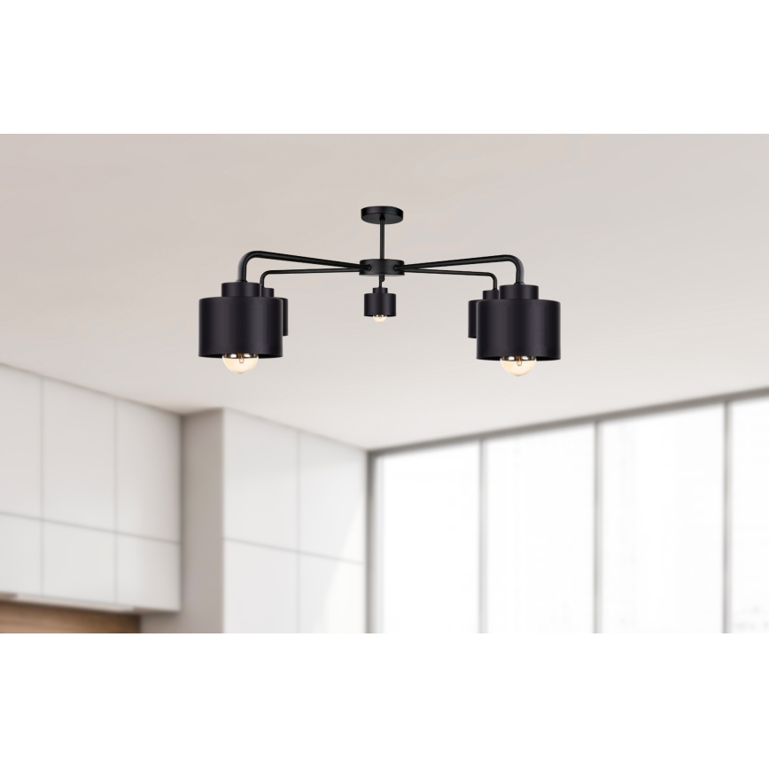 Kiinteä kattokruunu SIMPLY BLACK 5xE27/60W/230V