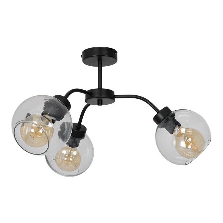 Kiinteä kattokruunu SOFIA 3xE27/60W/230V läpinäkyvä