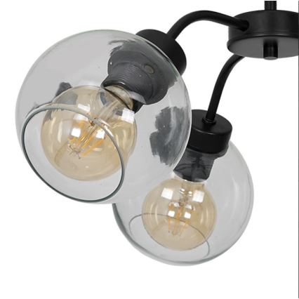Kiinteä kattokruunu SOFIA 3xE27/60W/230V läpinäkyvä