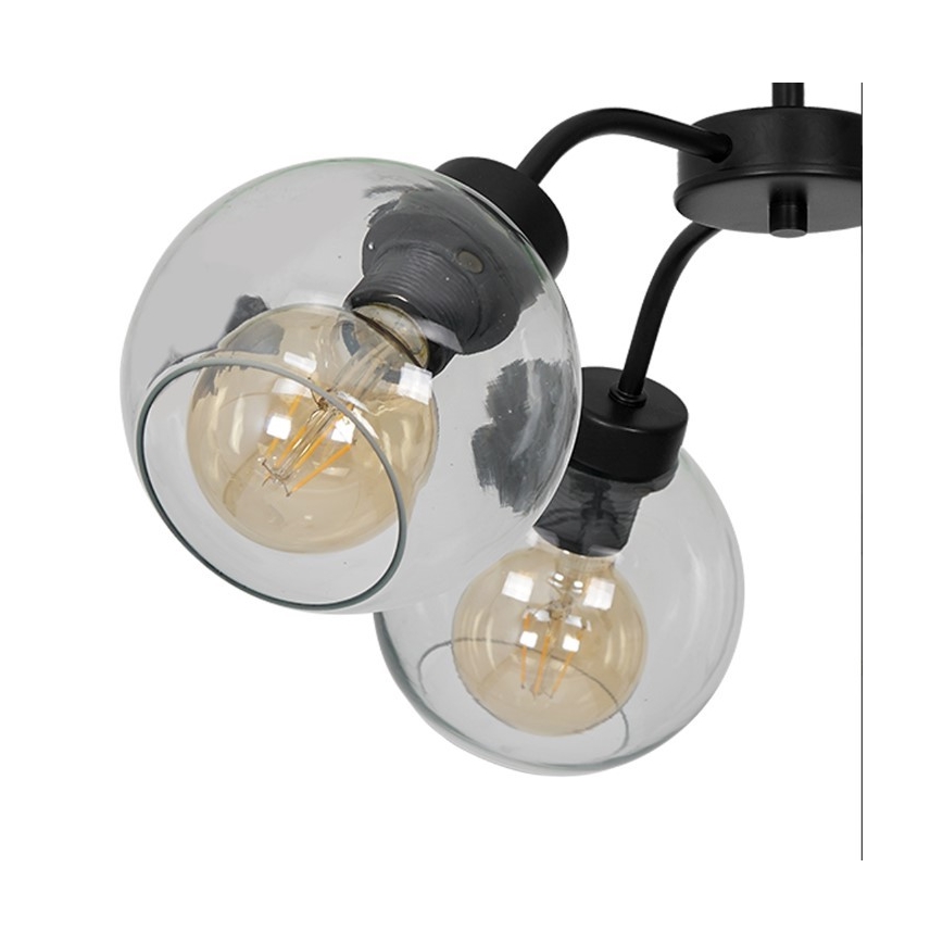 Kiinteä kattokruunu SOFIA 3xE27/60W/230V läpinäkyvä