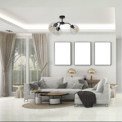 Kiinteä kattokruunu SOFIA 3xE27/60W/230V läpinäkyvä