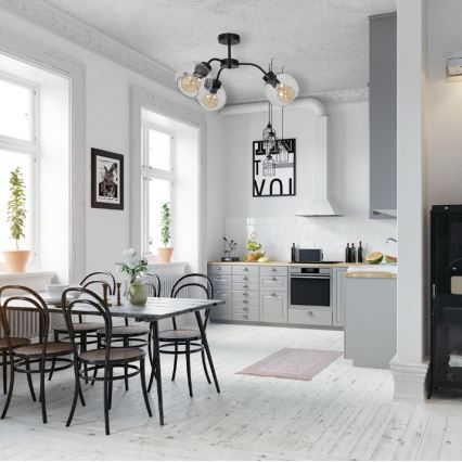 Kiinteä kattokruunu SOFIA 3xE27/60W/230V läpinäkyvä