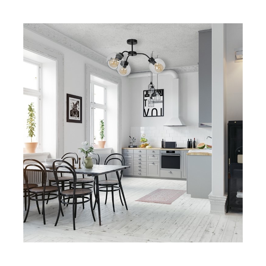 Kiinteä kattokruunu SOFIA 3xE27/60W/230V läpinäkyvä
