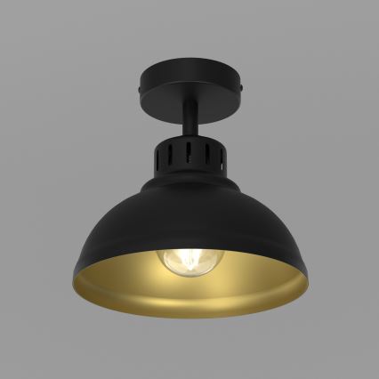 Kiinteä kattokruunu SVEN 1xE27/15W/230V musta/kultainen
