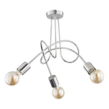 Kiinteä kattokruunu TANGO 3xE27/15W/230V kiiltävä kromi