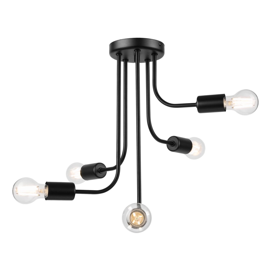 Kiinteä kattokruunu TRINITY 5xE27/15W/230V musta