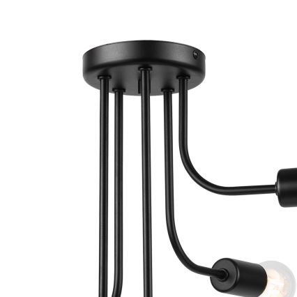 Kiinteä kattokruunu TRINITY 5xE27/15W/230V musta