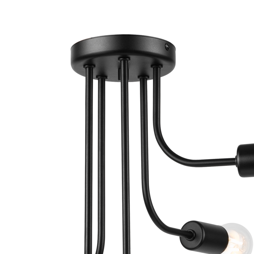 Kiinteä kattokruunu TRINITY 5xE27/15W/230V musta