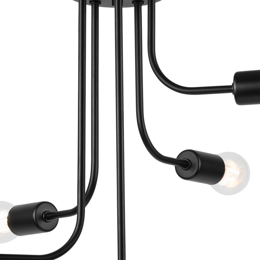Kiinteä kattokruunu TRINITY 5xE27/15W/230V musta