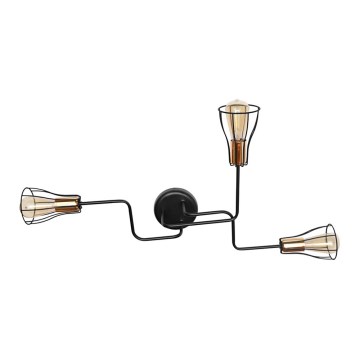 Kiinteä kattokruunu TUBE II 3xE27/15W/230V musta