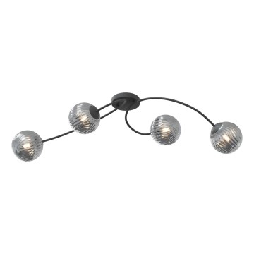 Kiinteä kattokruunu VIBRA 4xE14/10W/230V musta/harmaa