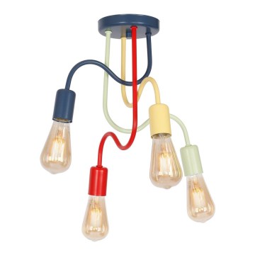 Kiinteä lasten kattokruunu DOW 4xE27/60W/230V