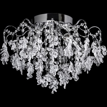 Kiinteä LED-kattokruunu 4xE27/60W/230V + 4xLED/3W halkaisija 40 cm kiiltävä kromi