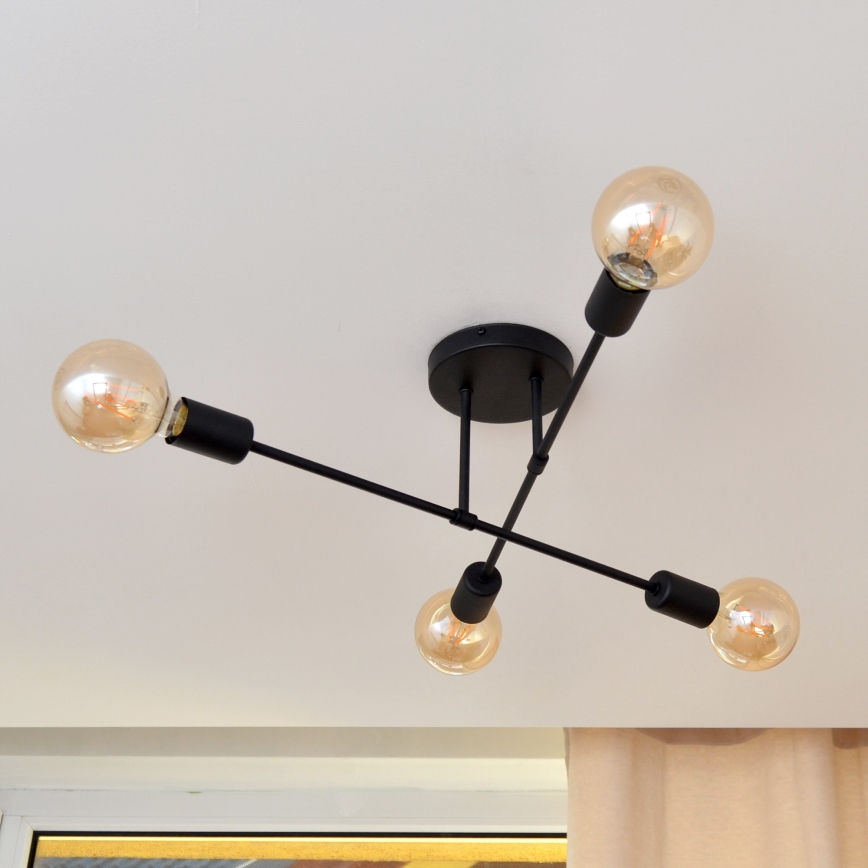 Kiinteä LED-kattokruunu CAMBRIDGE 4xE27/8W/230V musta