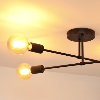 Kiinteä LED-kattokruunu CAMBRIDGE 4xE27/8W/230V musta