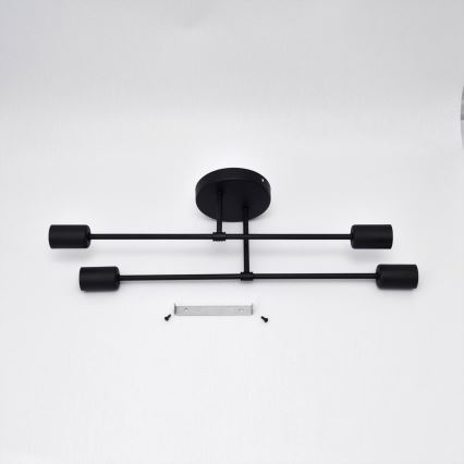 Kiinteä LED-kattokruunu CAMBRIDGE 4xE27/8W/230V musta