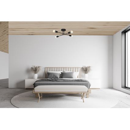 Kiinteä LED-kattokruunu CAMBRIDGE 4xE27/8W/230V musta