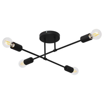 Kiinteä LED-kattokruunu CAMBRIDGE 4xE27/8W/230V musta