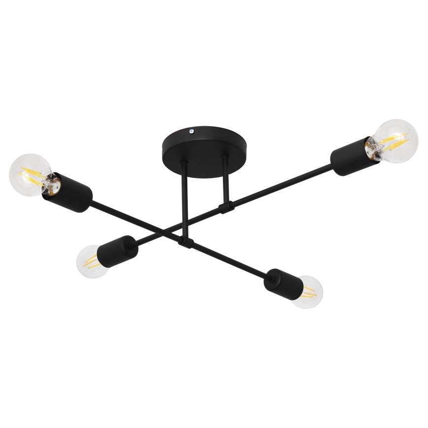 Kiinteä LED-kattokruunu CAMBRIDGE 4xE27/8W/230V musta