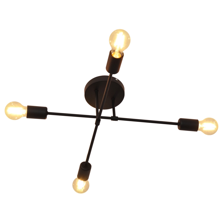 Kiinteä LED-kattokruunu CAMBRIDGE 4xE27/8W/230V musta