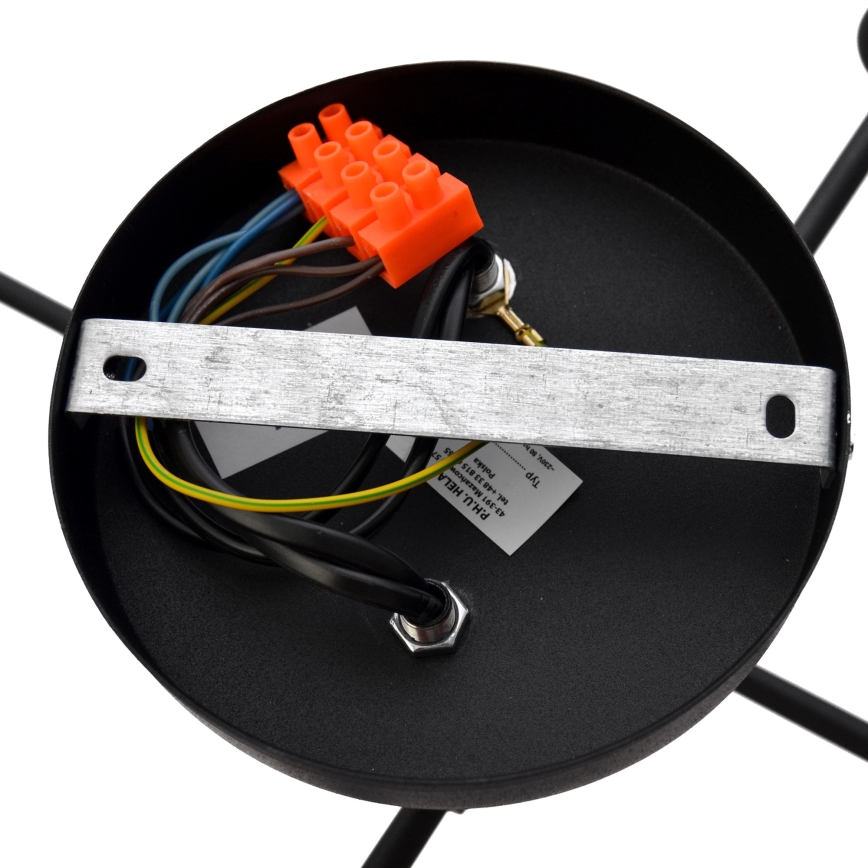 Kiinteä LED-kattokruunu CAMBRIDGE 4xE27/8W/230V musta