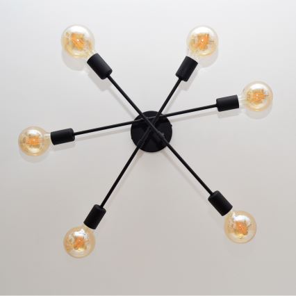 Kiinteä LED-kattokruunu CAMBRIDGE 6xE27/8W/230V musta
