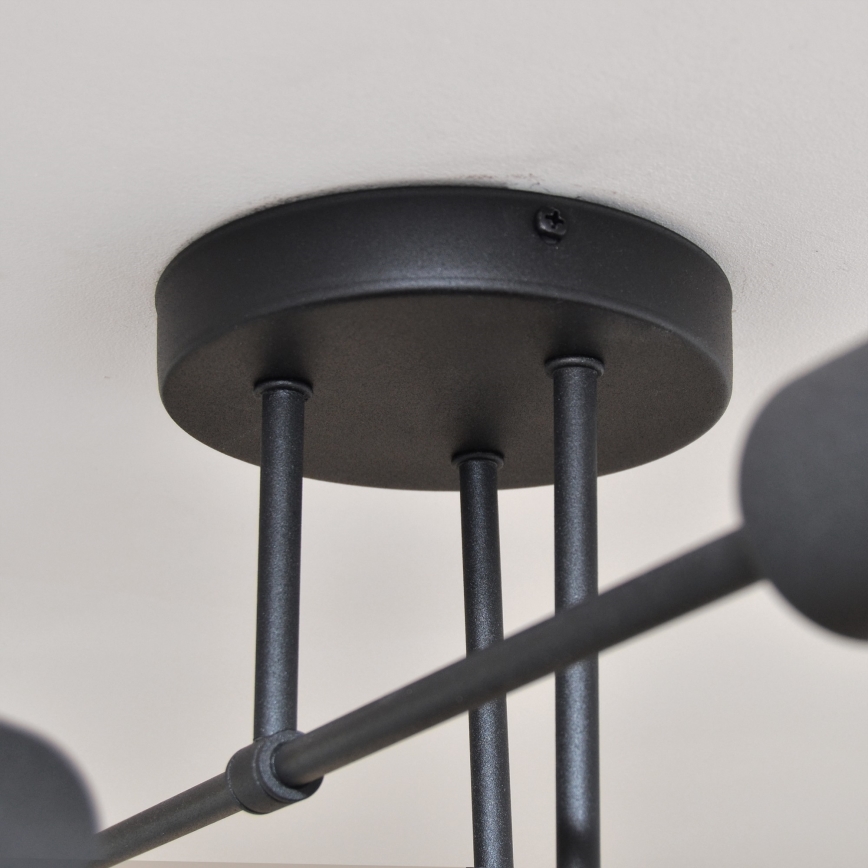 Kiinteä LED-kattokruunu CAMBRIDGE 6xE27/8W/230V musta