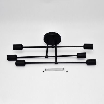 Kiinteä LED-kattokruunu CAMBRIDGE 6xE27/8W/230V musta