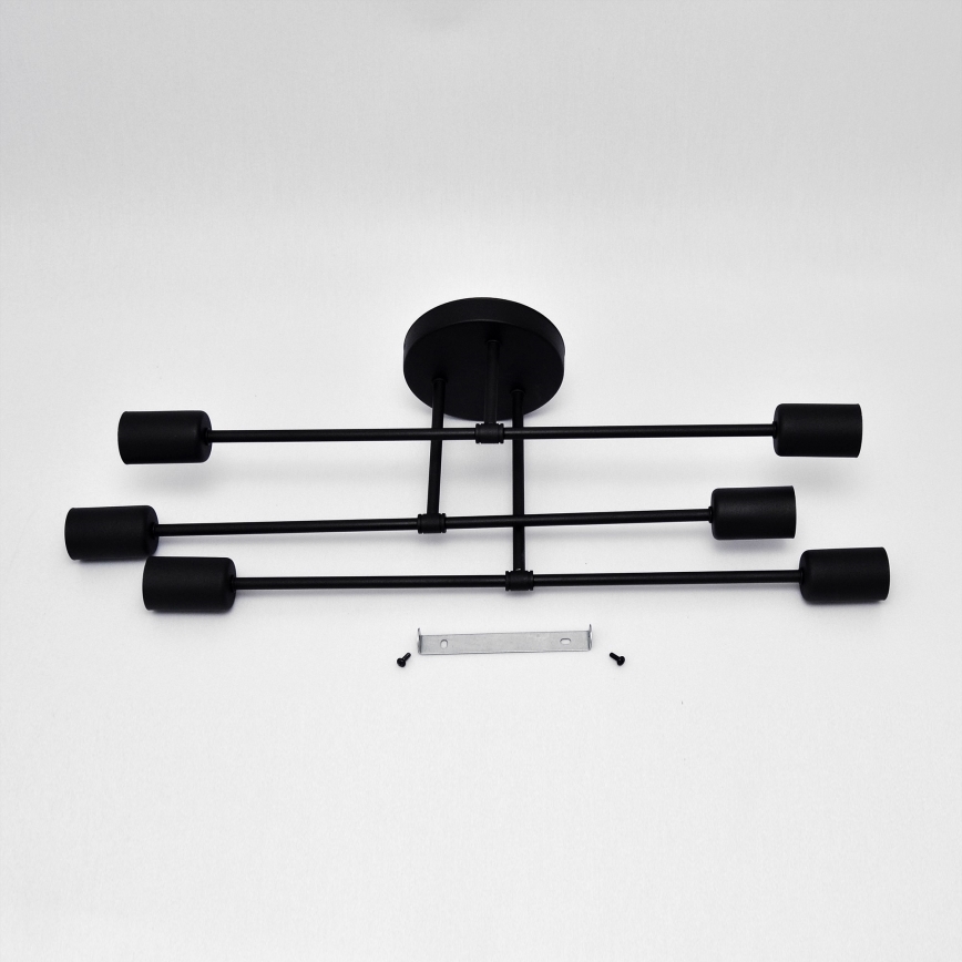 Kiinteä LED-kattokruunu CAMBRIDGE 6xE27/8W/230V musta