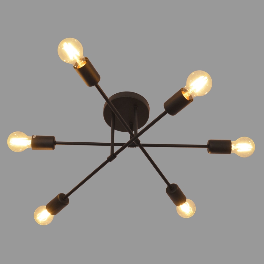 Kiinteä LED-kattokruunu CAMBRIDGE 6xE27/8W/230V musta