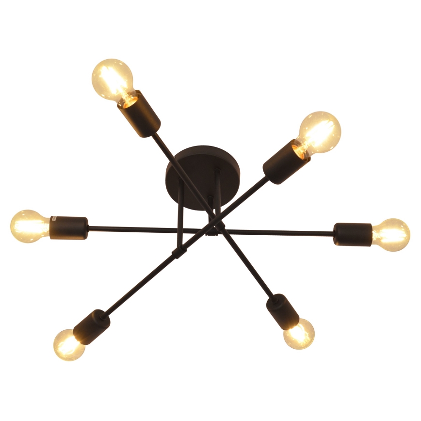 Kiinteä LED-kattokruunu CAMBRIDGE 6xE27/8W/230V musta
