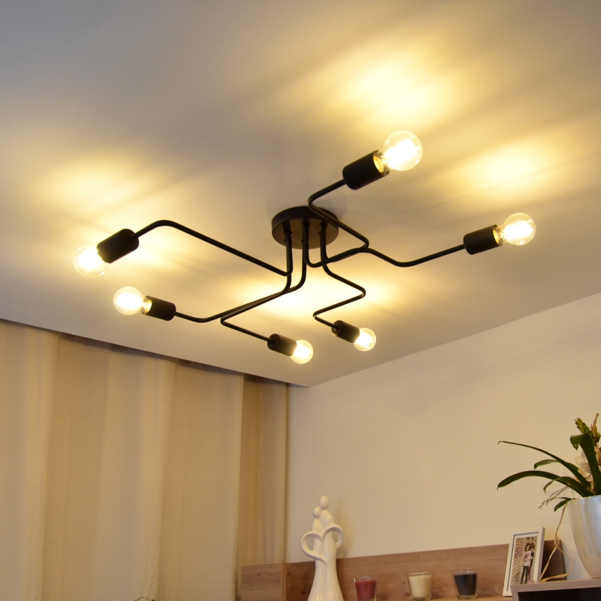 Kiinteä LED-kattokruunu TUBE 6xE27/15W/230V