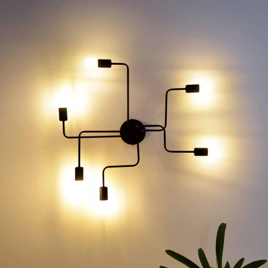 Kiinteä LED-kattokruunu TUBE 6xE27/15W/230V