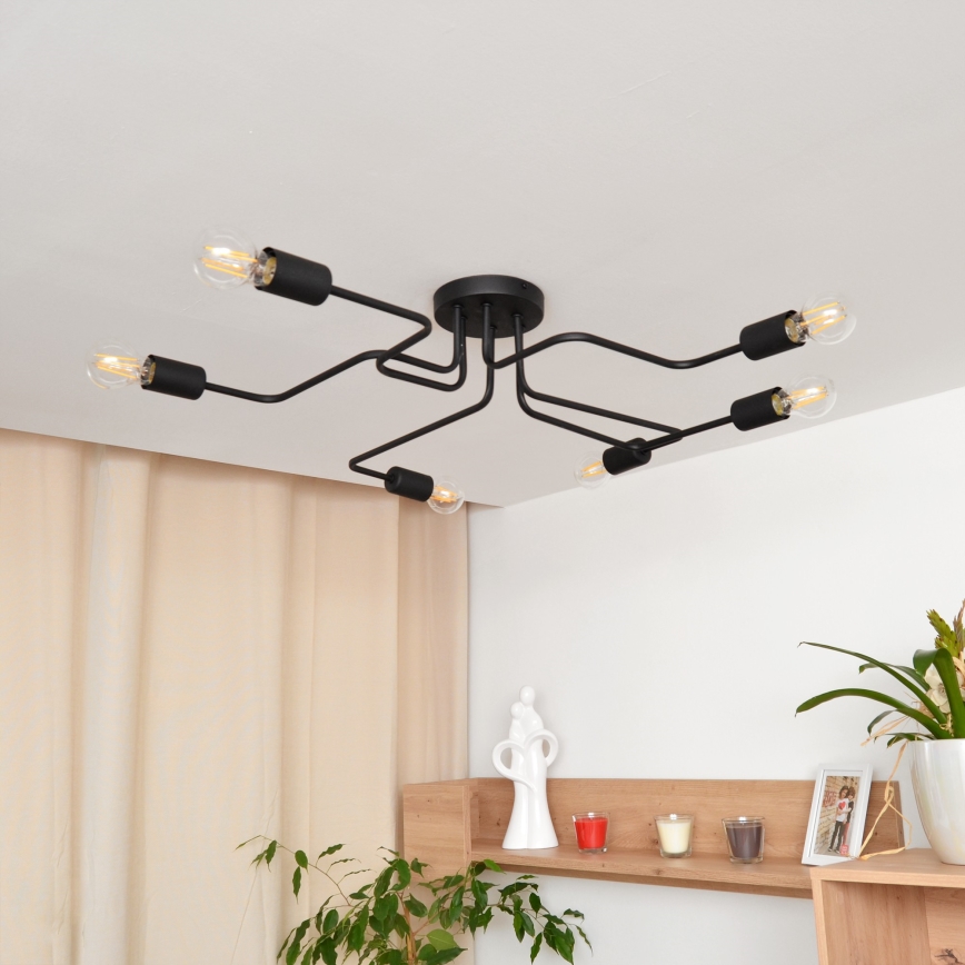 Kiinteä LED-kattokruunu TUBE 6xE27/15W/230V