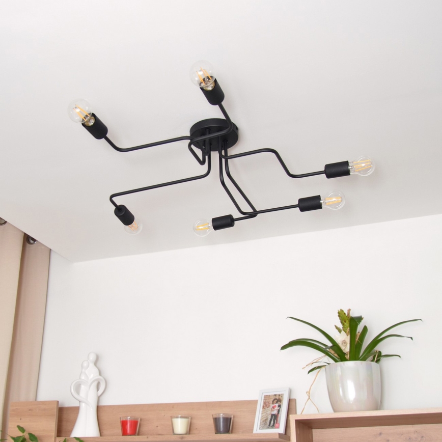 Kiinteä LED-kattokruunu TUBE 6xE27/15W/230V