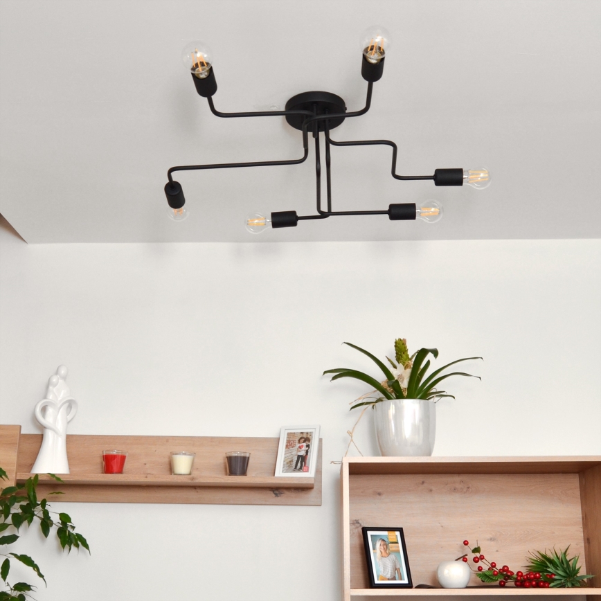 Kiinteä LED-kattokruunu TUBE 6xE27/15W/230V