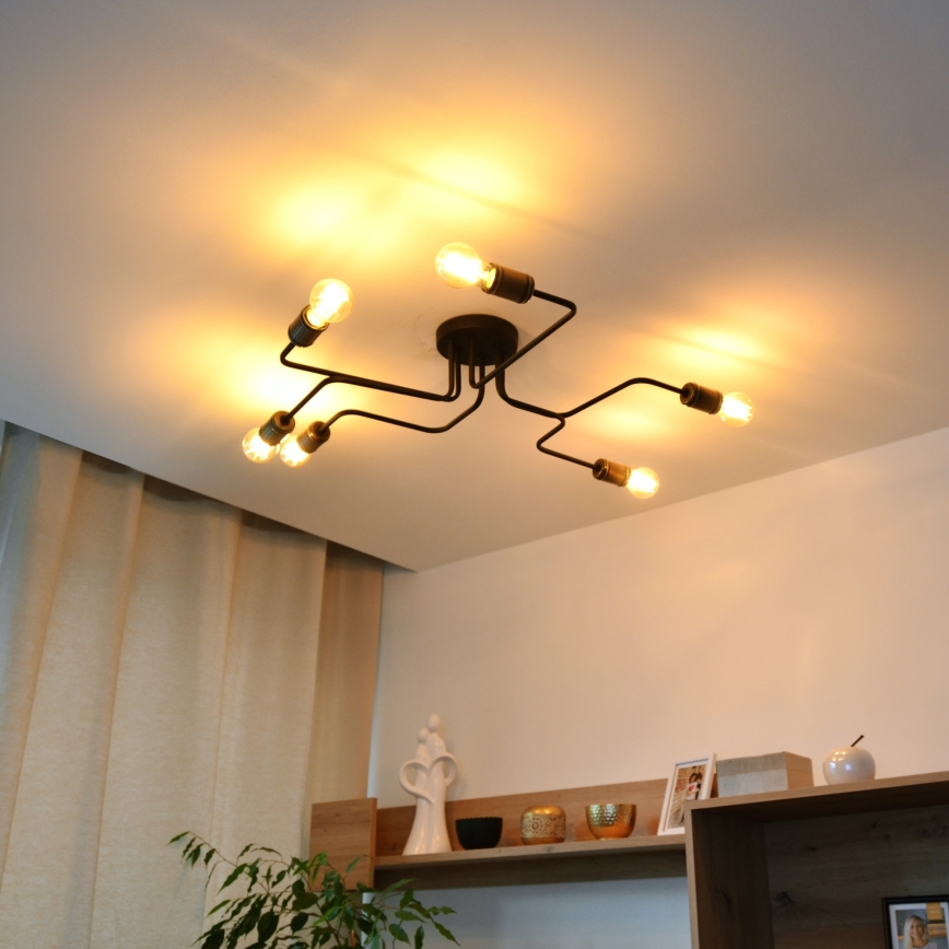 Kiinteä LED-kattokruunu TUBE 6xE27/15W/230V