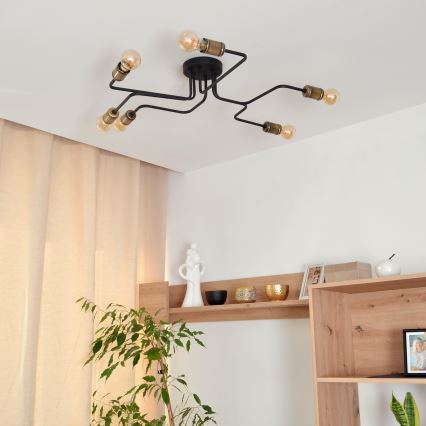 Kiinteä LED-kattokruunu TUBE 6xE27/15W/230V