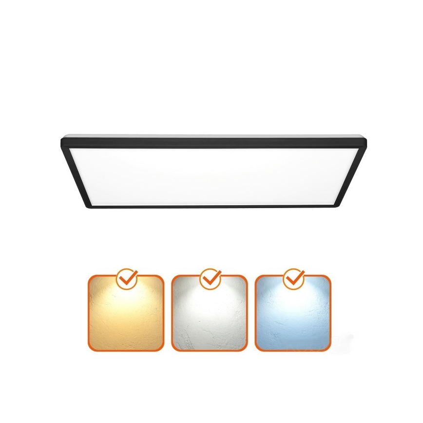 Kiinteä LED-paneeli NIVERA LED/32W/230V IP54 3000/4000/6000K 29,5x59,5 cm musta