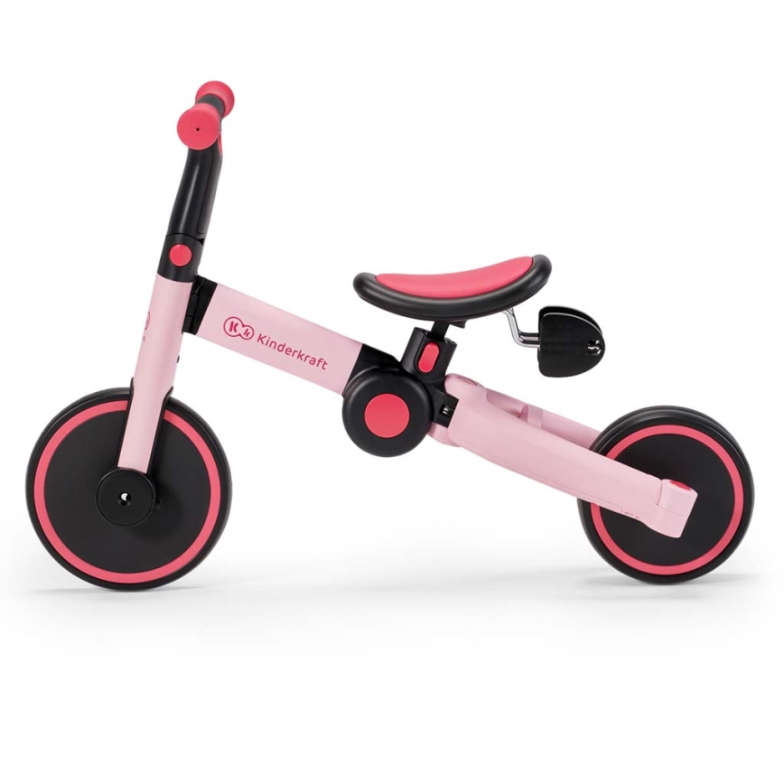 KINDERKRAFT - Lasten potkupyörä 3-in-1 4TRIKE vaaleanpunainen